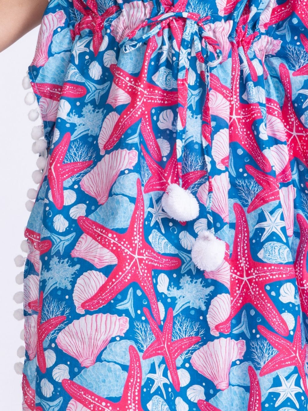 Girls' Beach Kaftan – Starfish Print | Lightweight Summer Cover-Up by Tura Turi