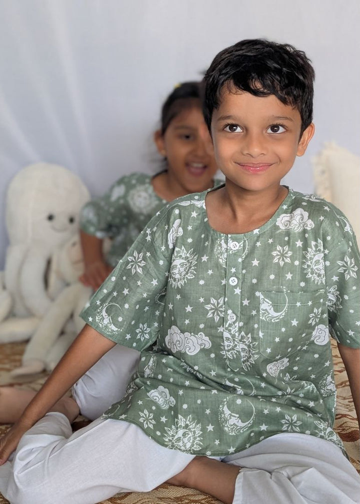 soft organic cotton night suit pajama set for kids