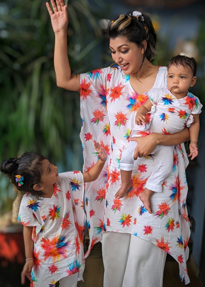 Holi print Cotton Kurta for Girls, Women | Colour Splash