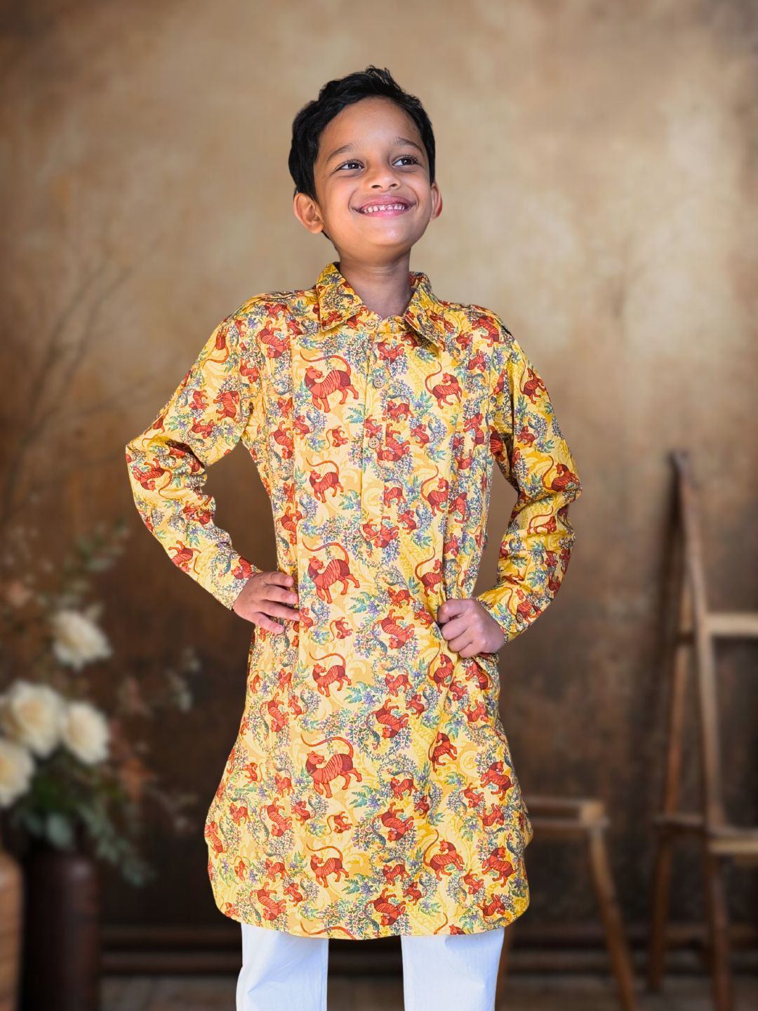 Cotton Pathani Kurta | Bhil Tiger
