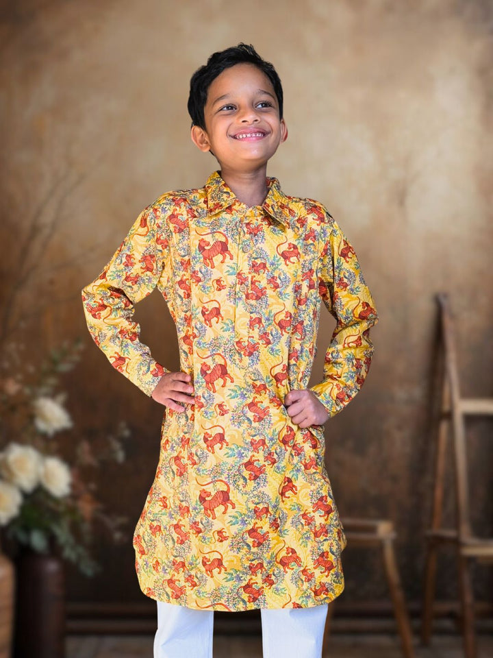 Cotton Pathani Kurta | Bhil Tiger