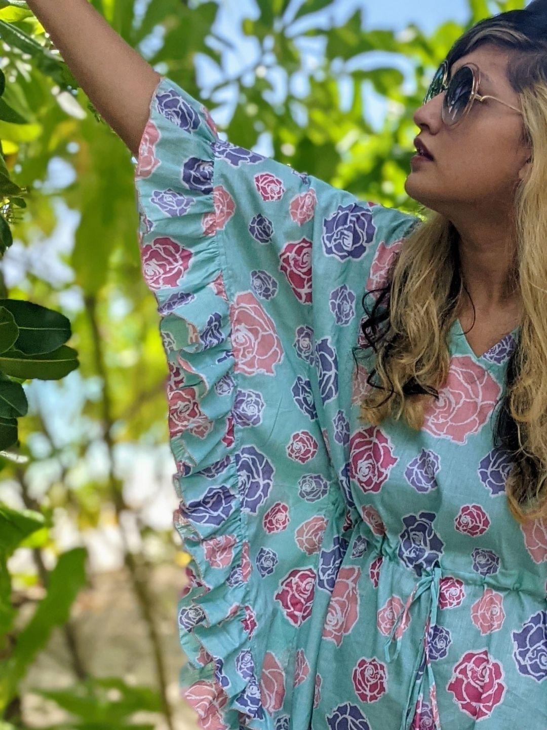 Rose Blush women’s beach kaftan – lightweight cotton summer wear
