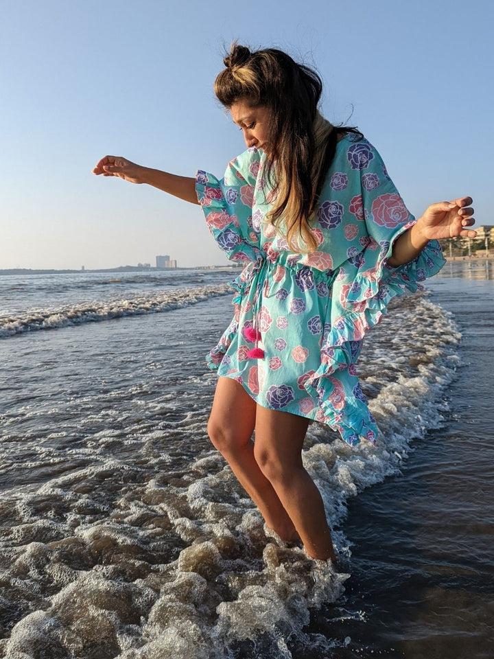 Rose Blush women’s beach kaftan – lightweight cotton summer wear