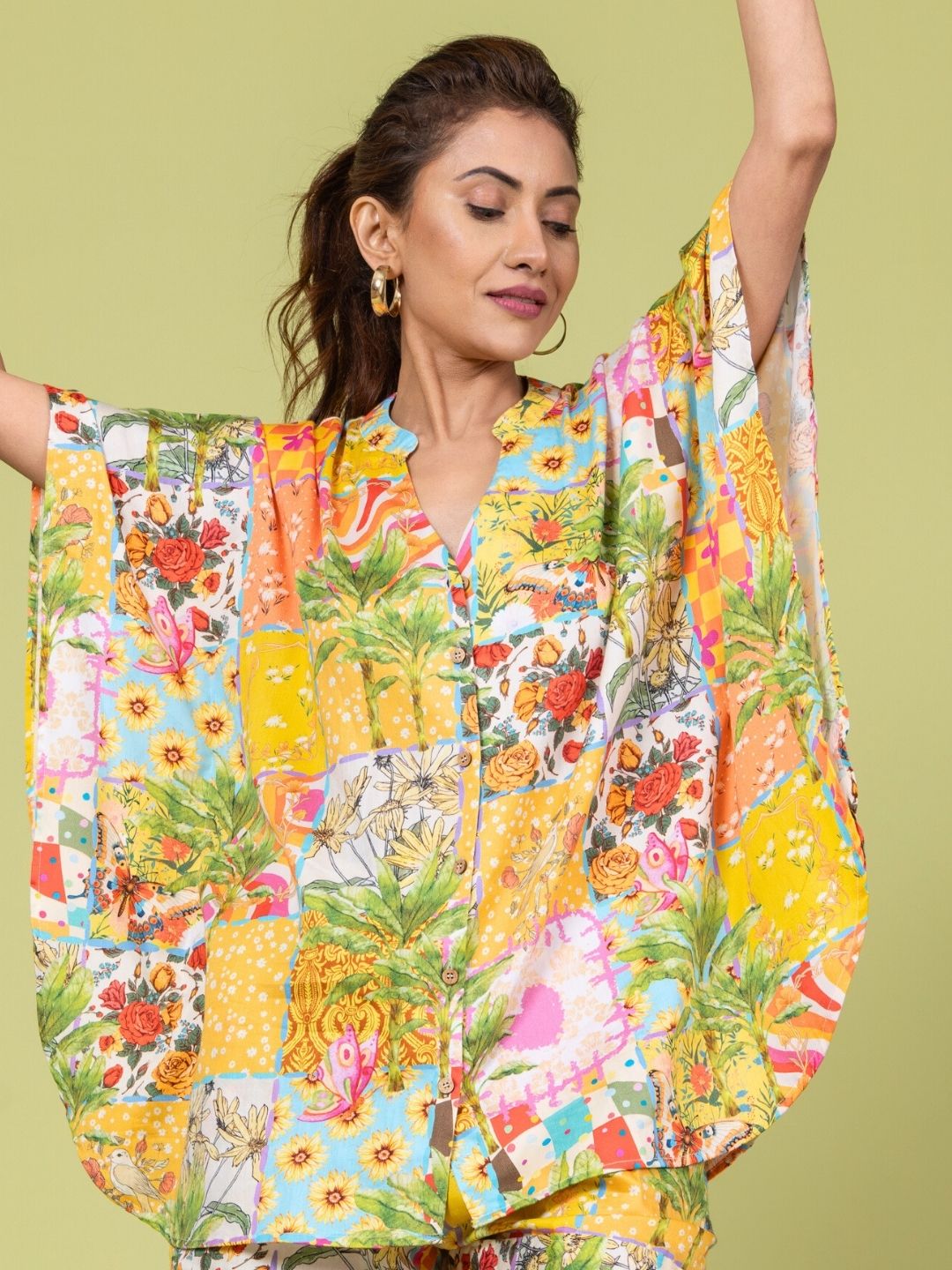 Women’s Cotton Top &amp; Shorts Co-ord Set – Summertime Print | Casual Summer Outfit by Tura Turi