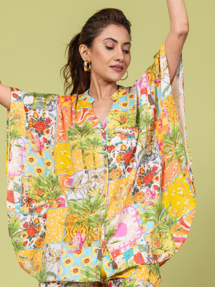 Women’s Cotton Top &amp; Shorts Co-ord Set – Summertime Print | Casual Summer Outfit by Tura Turi
