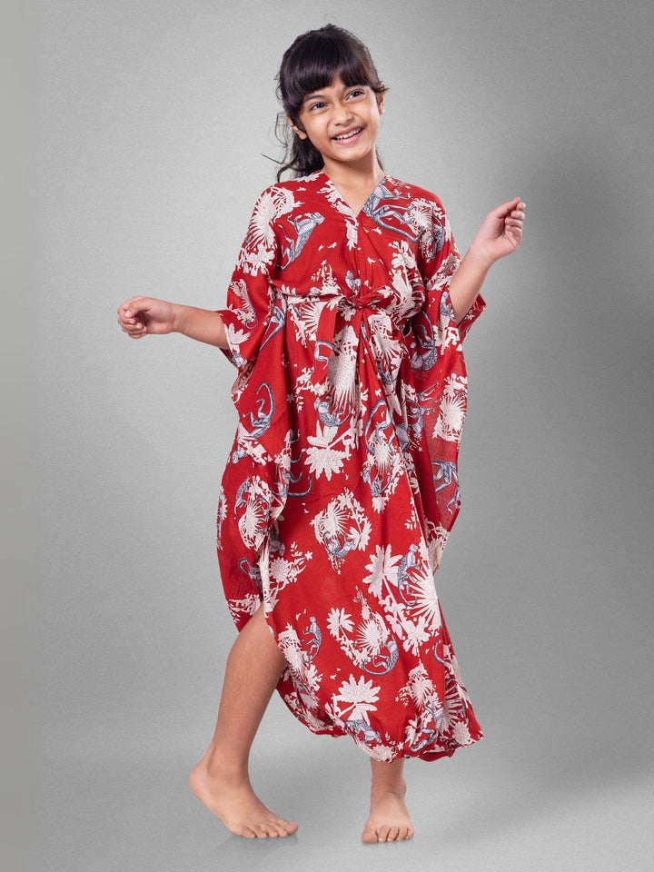 Kaftan Dress Long | Funky Monkey Red