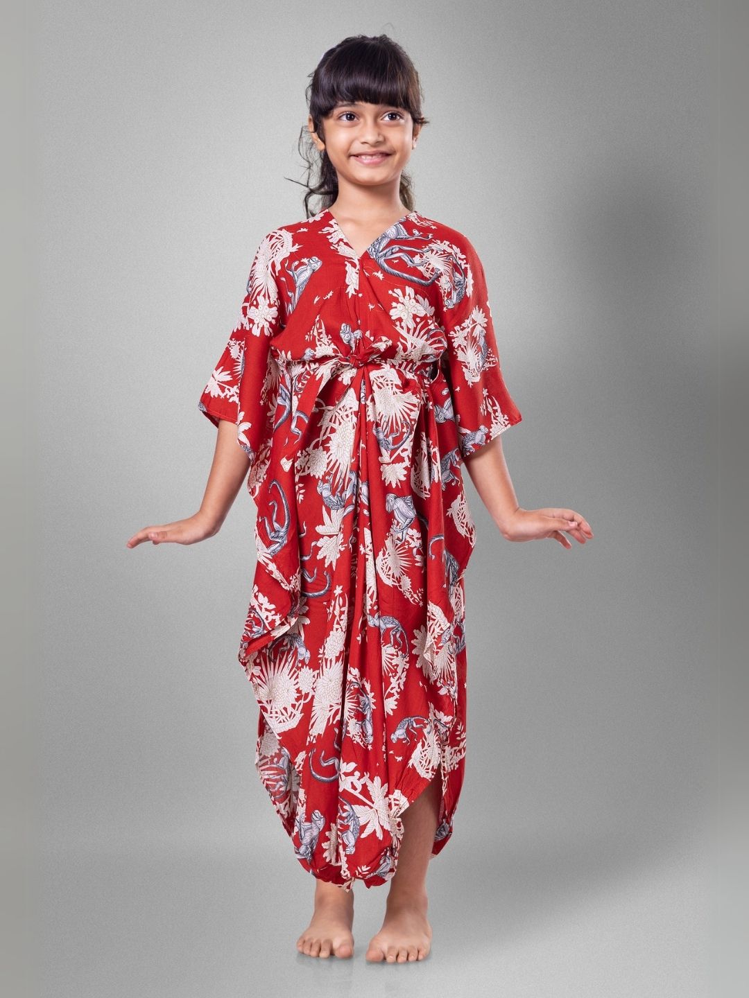 Kaftan Dress Long | Funky Monkey Red