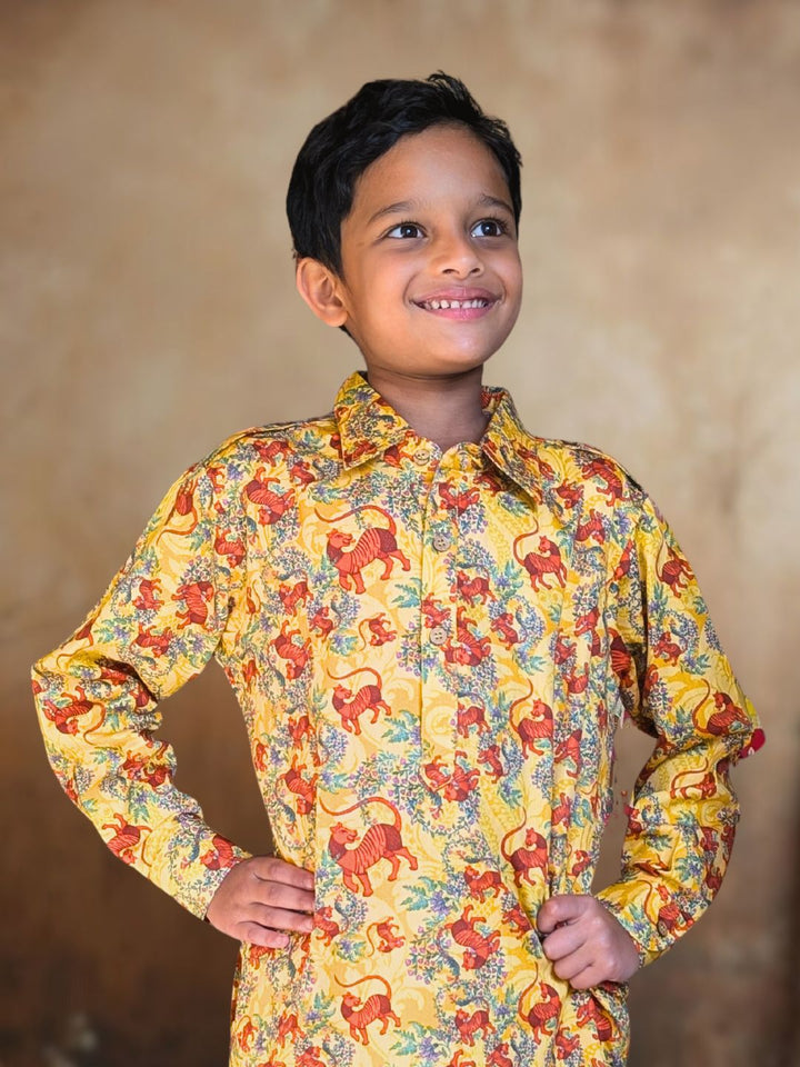 Cotton Pathani Kurta | Bhil Tiger