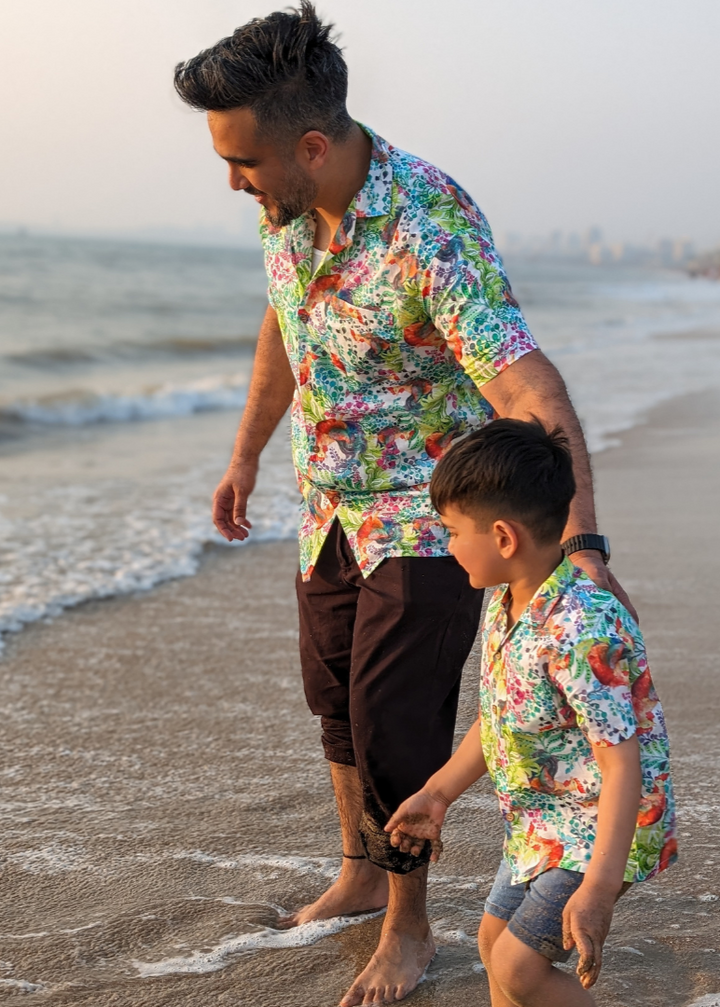 Kukdoo Koo men’s cotton shirt – quirky rooster-themed shirt