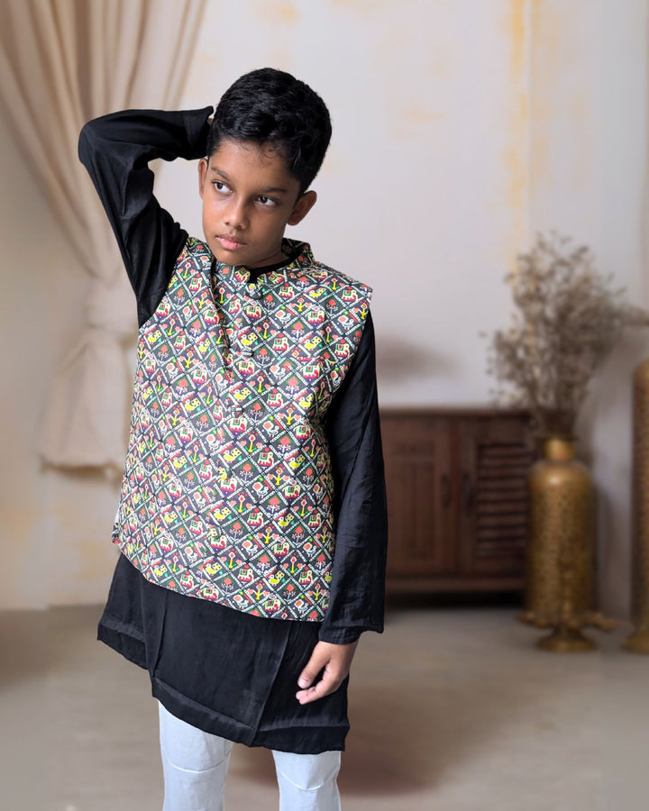 Jacket-Kurta-Pajama 3 pc set for Boys | Patola
