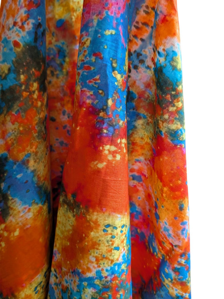 Cotton Malmal Fabric | Holi print | Gulaal