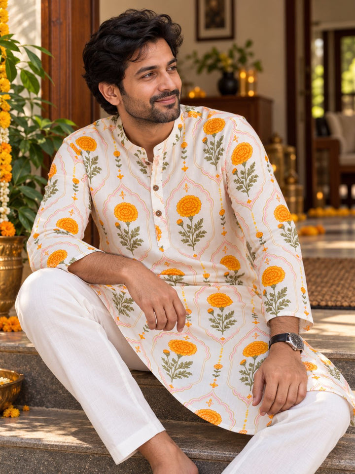 Gendaphool marigold print men&