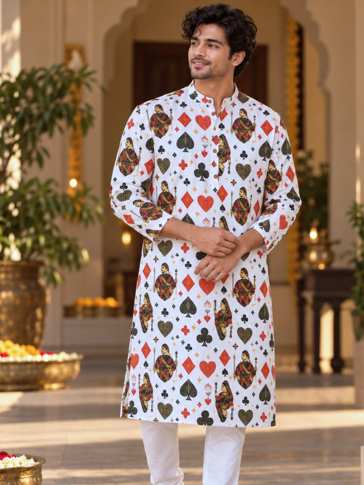 Tura Turi Poker Face cotton satin kurta for men, Taash collection