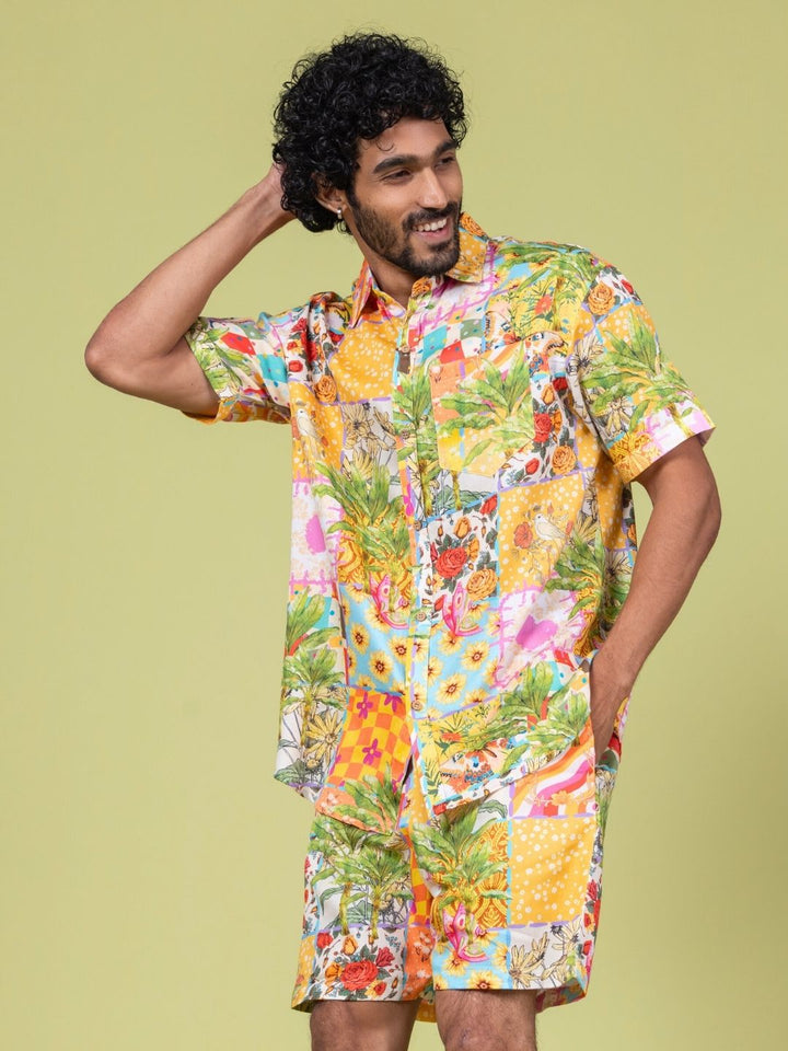 Step into easy summer living with the Summertime cotton shirt &amp; shorts co-ord set. Light, breathable, and made for sunny days. Find your perfect fit at Tura Turi.