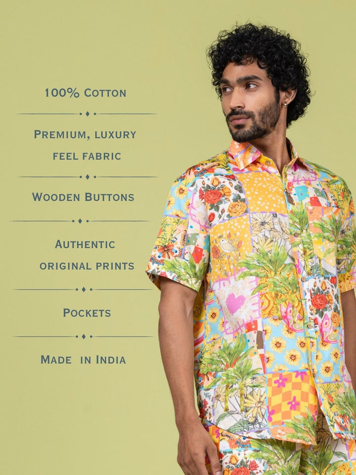 Men’s Cotton Shirt &amp; Shorts Set | Summertime
