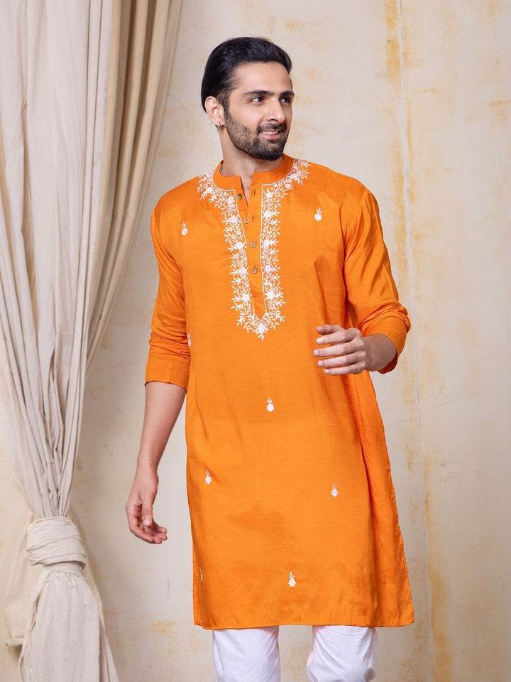 Embroidered Viscose Silk Men&