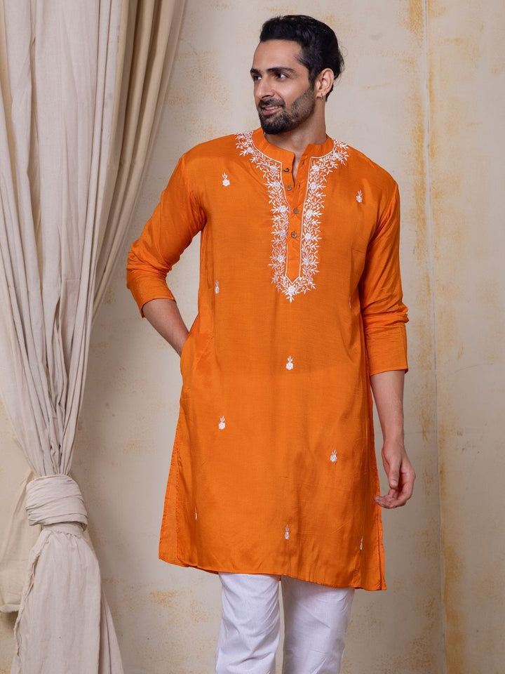 Embroidered Viscose Silk Men&
