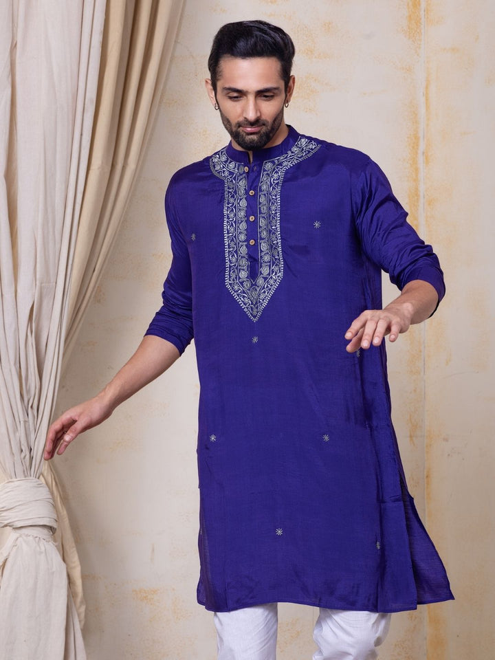 Embroidered Viscose Silk Men&