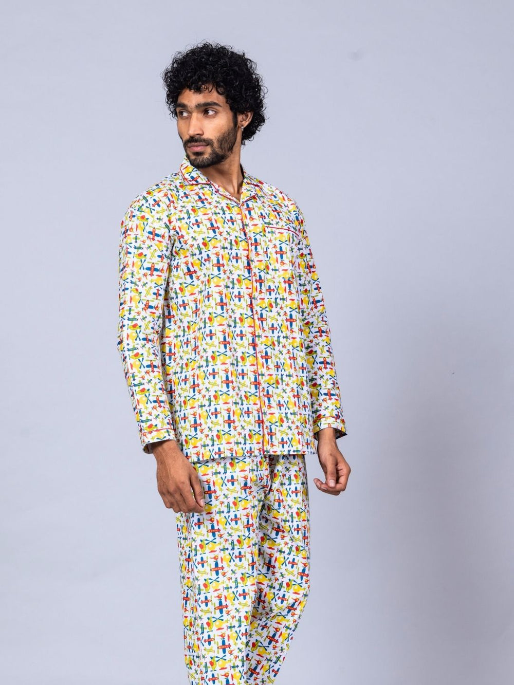 Planes theme men’s cotton night suit – breathable nightwear