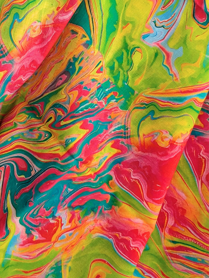 Cotton Malmal Fabric | Holi Neon