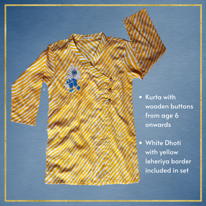 Boys Angrakha Kurta &amp; Dhoti Set | Janamashtami | 0-12Y