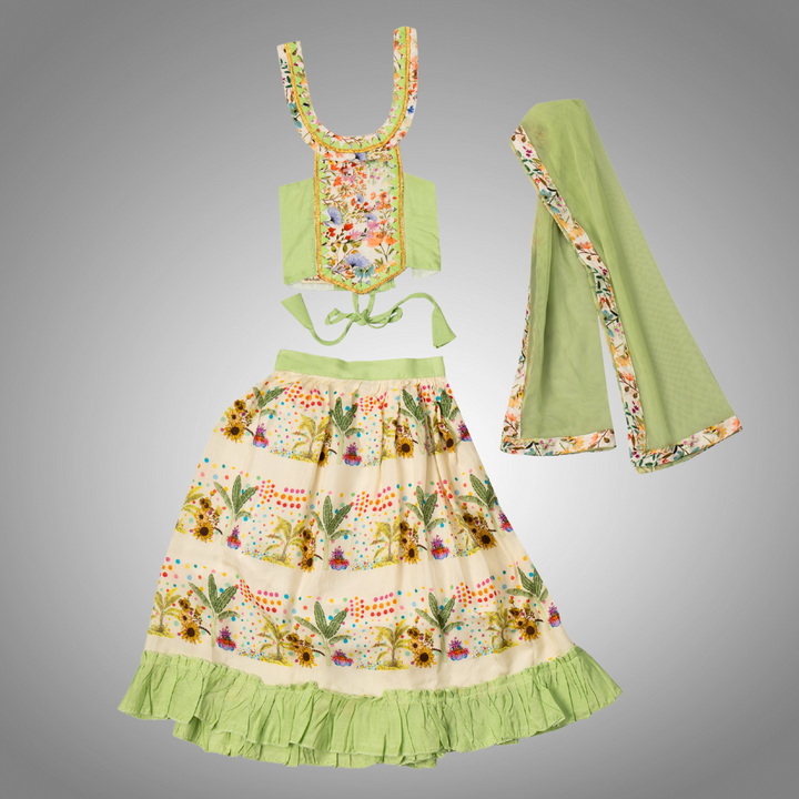 Viscose Silk Lehenga Set | Sunflower