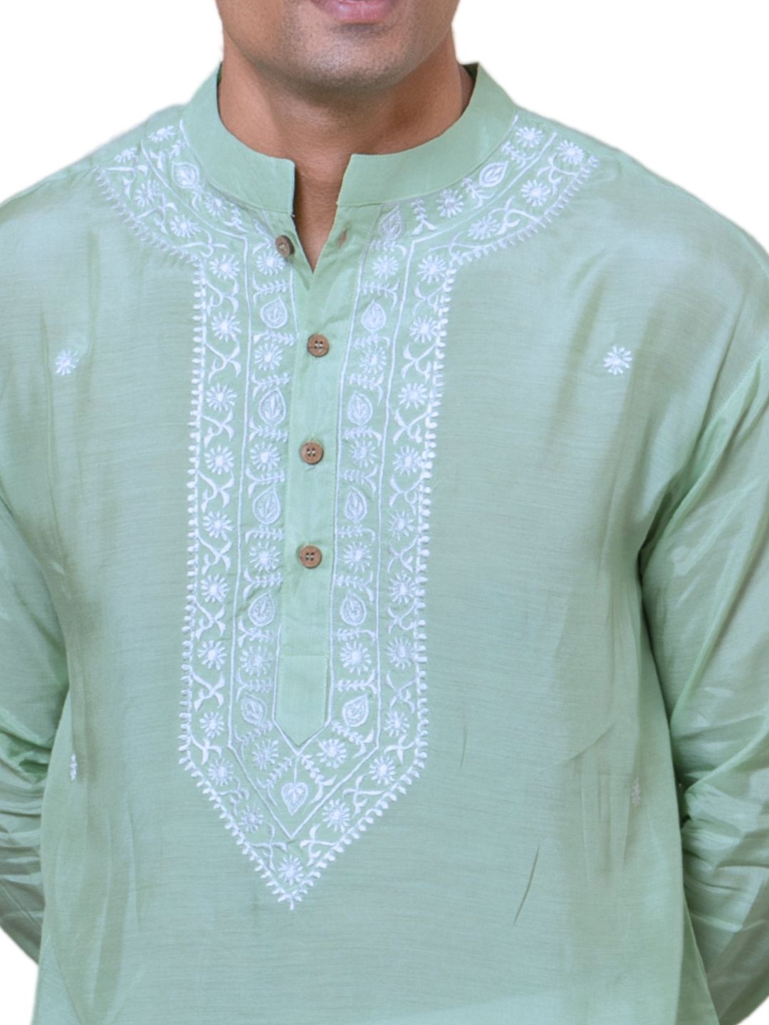 Embroidered Viscose Silk Men&
