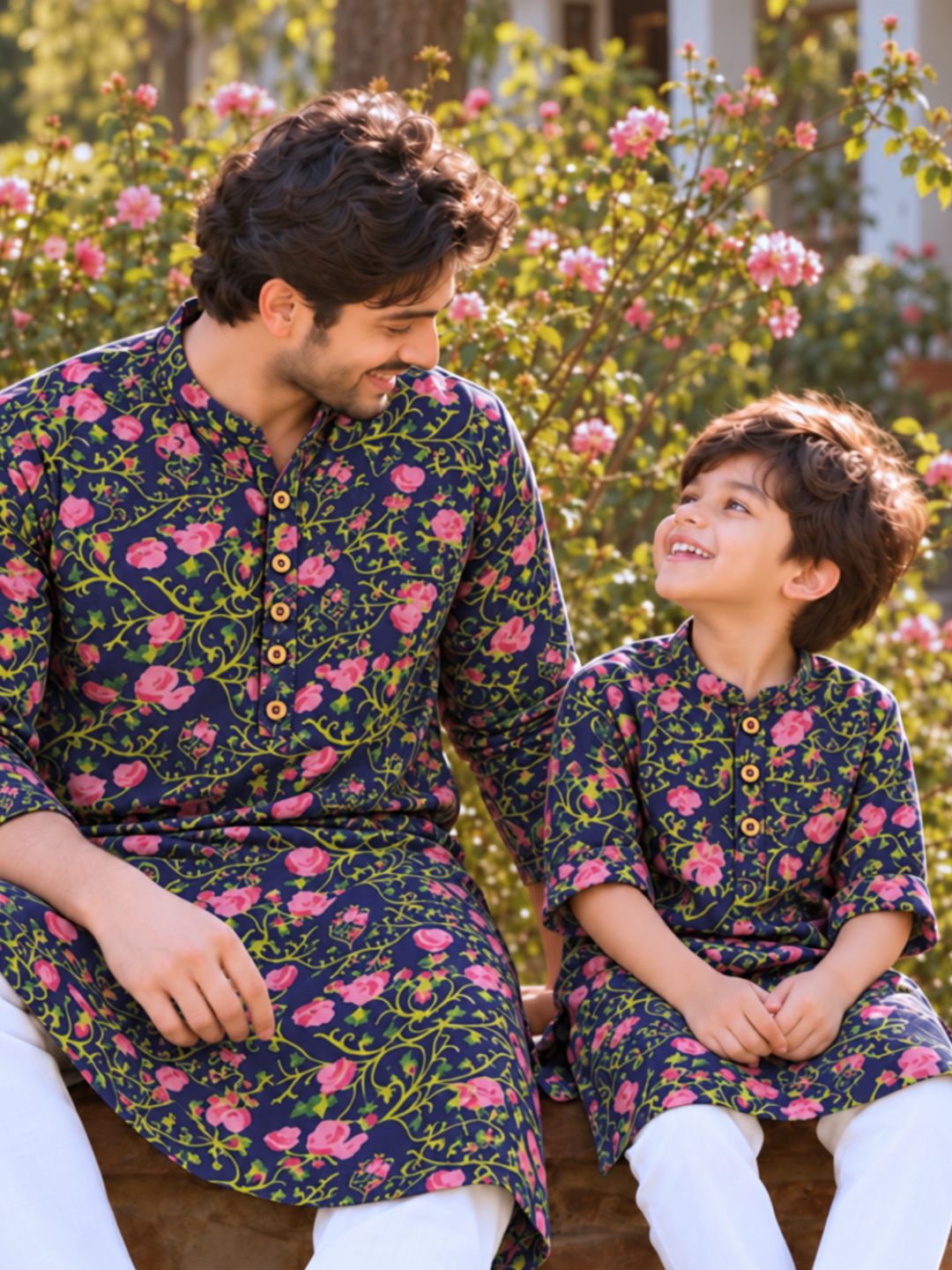 Festive Cupro Silk Kurta for Men | Midnight Rose