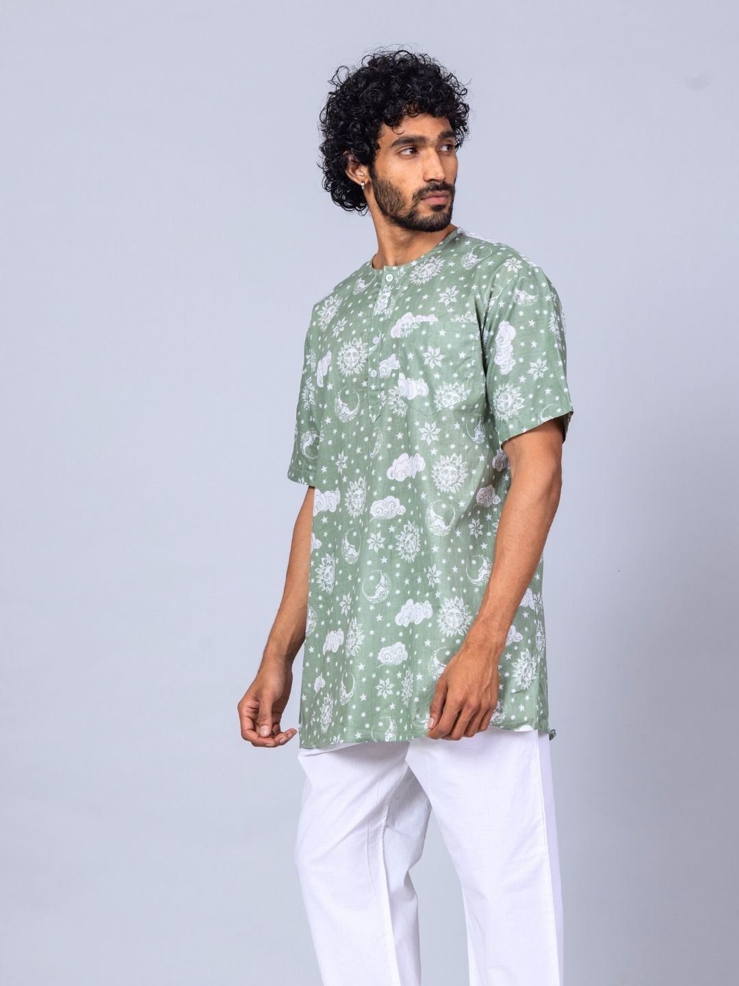 Nayantaara print men’s cotton night suit – classic summer nightwear