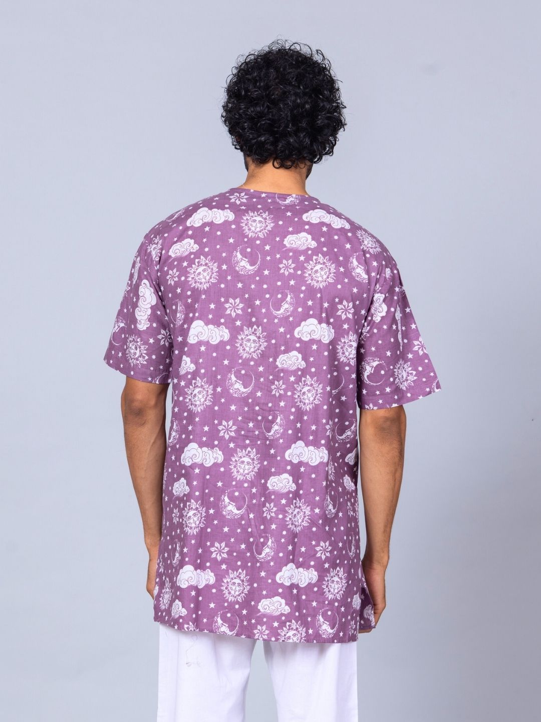 Nayantaara mauve men’s cotton night suit – soft sleepwear by Tura Turi