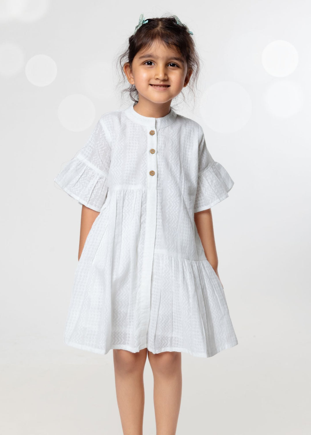 Cotton Dress | Colour Pop, White | 0-12Y