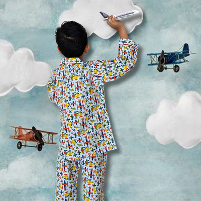 Cotton Pajama Set for Kids | Planes