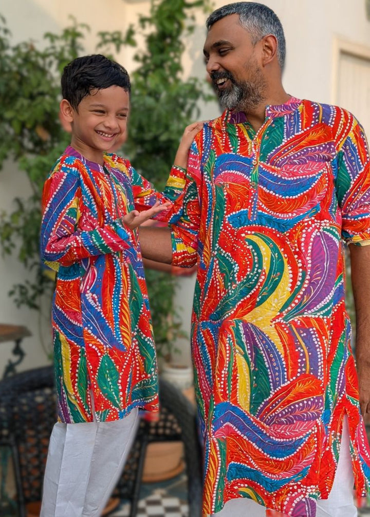 Holi print Kurta for Boys, Men | Rangeela