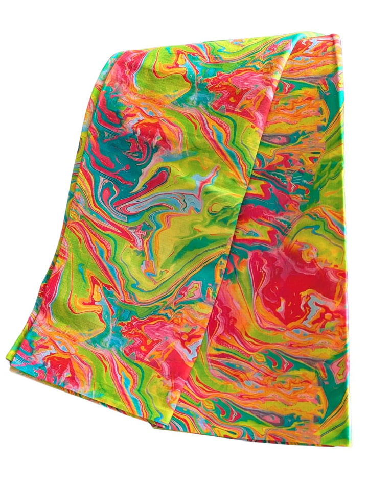 Cotton Malmal Fabric | Holi Neon