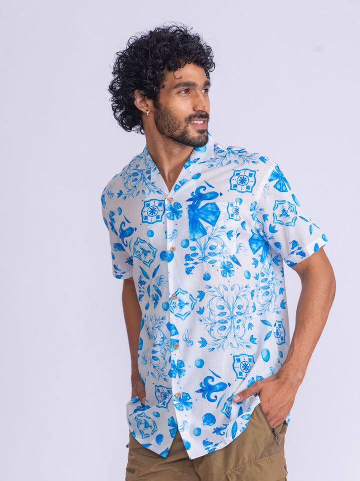 Men’s Cotton Shirt | Azure