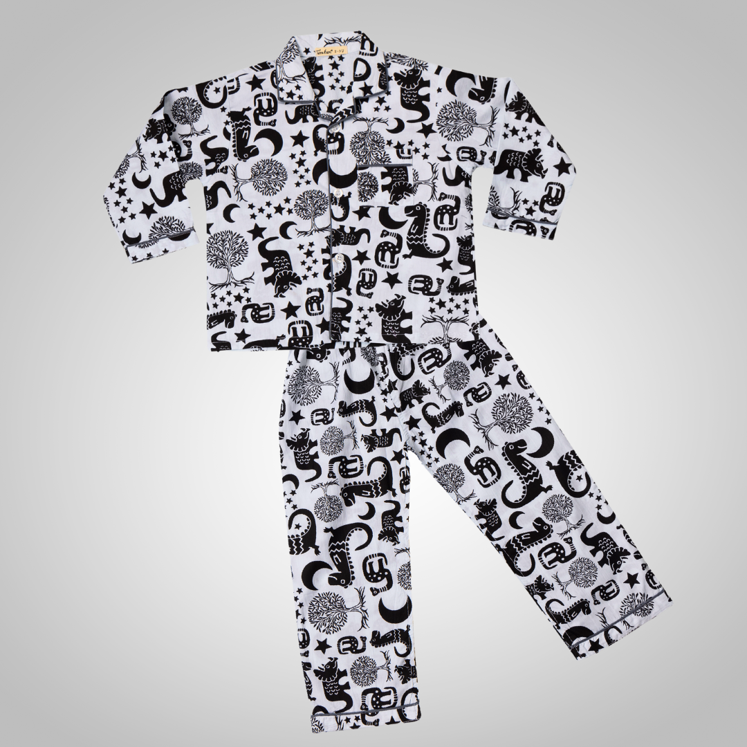 Cotton Night Suit for Kids | Dinosaur Dancing