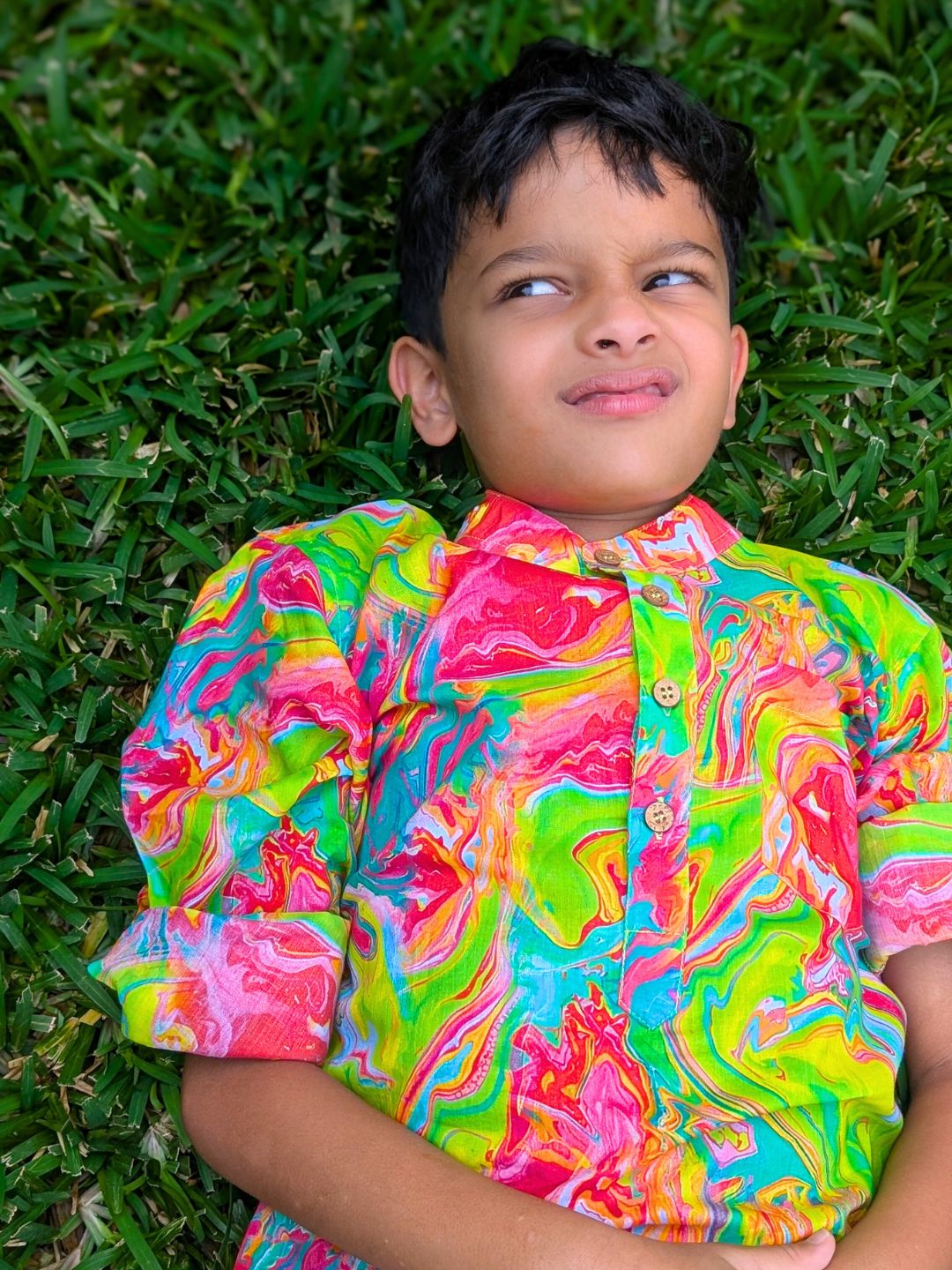 Holi print Kurta-Shirt for Boys, Men | Neon Holi