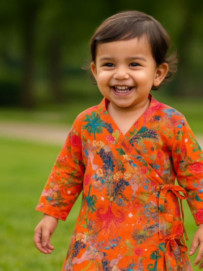 Angrakha Kurta | Bunny Hop Orange
