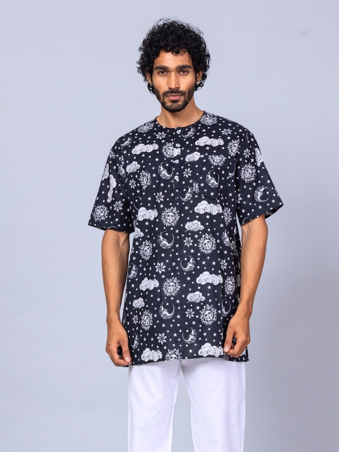 Nayantaara black men’s cotton night suit – breathable nightwear