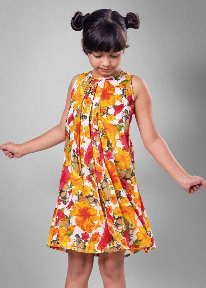 A-line floral dress | Hibiscus