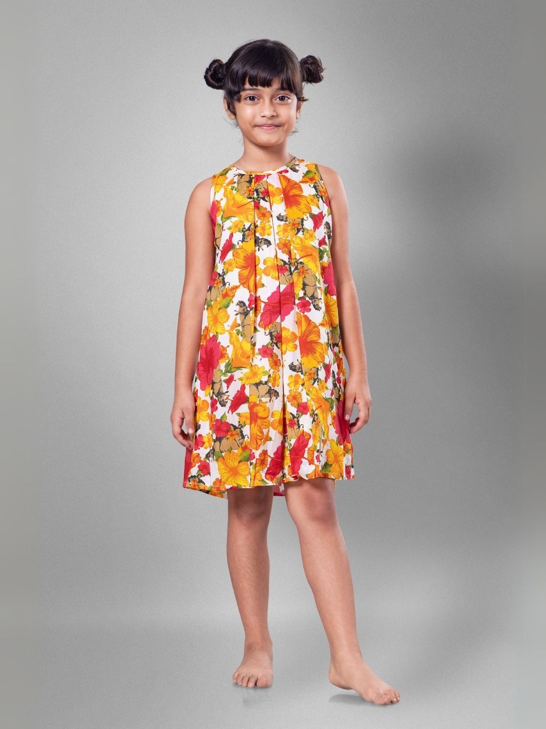 A-line floral dress | Hibiscus
