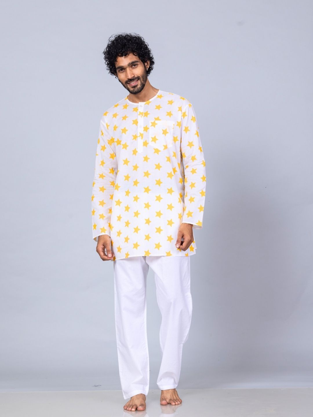 Stars print men’s cotton night suit – cotton starry nightwear