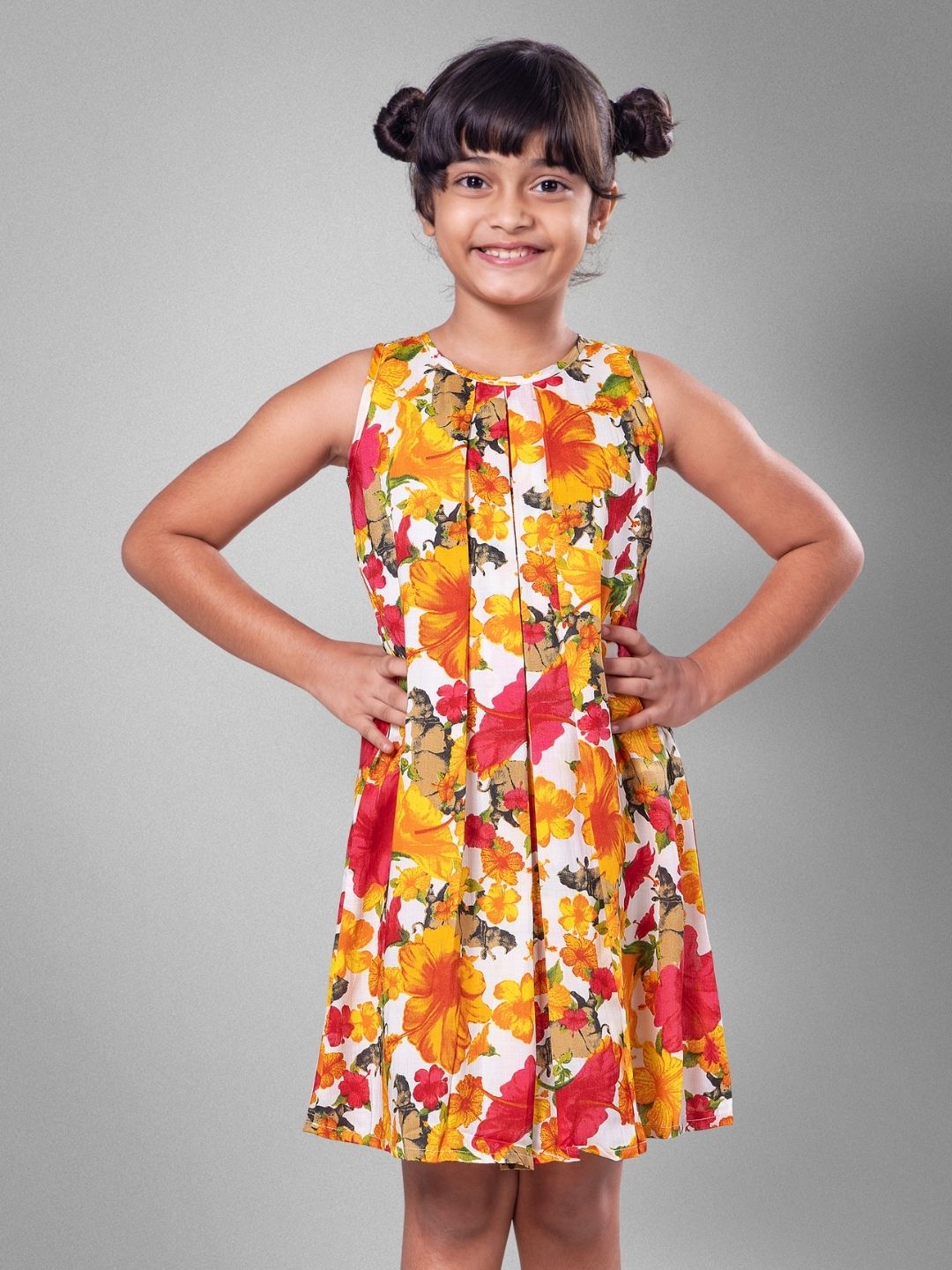 A-line floral dress | Hibiscus