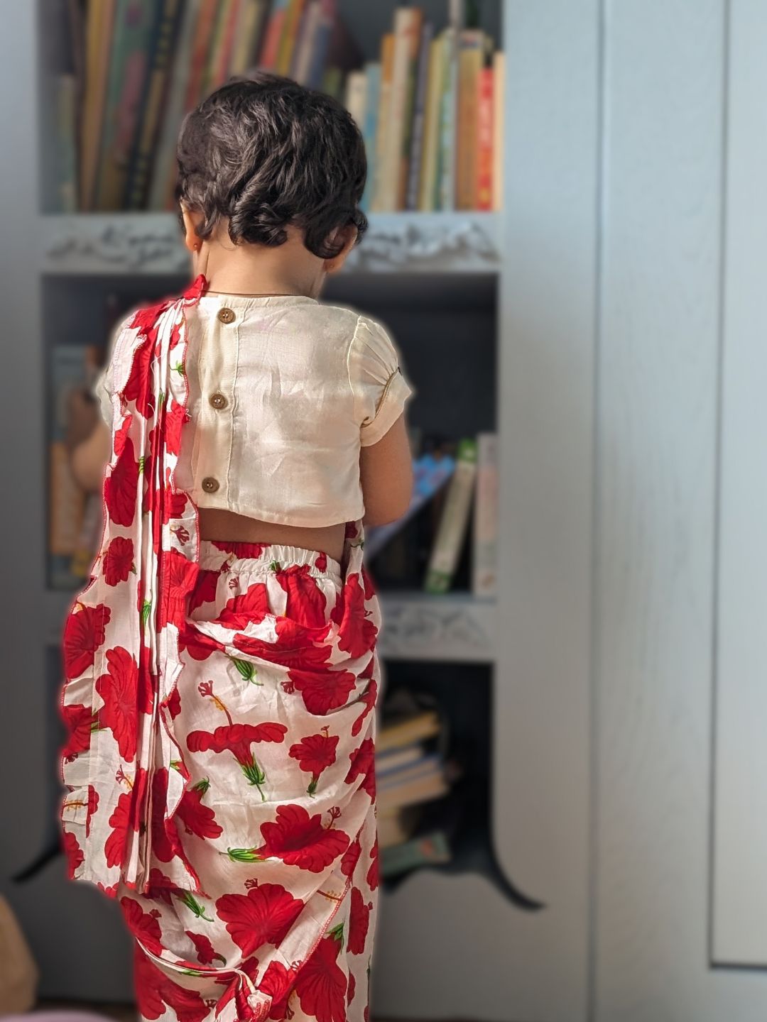 Prestitched Silk Embroidered Saree for Girls | Jabakusum