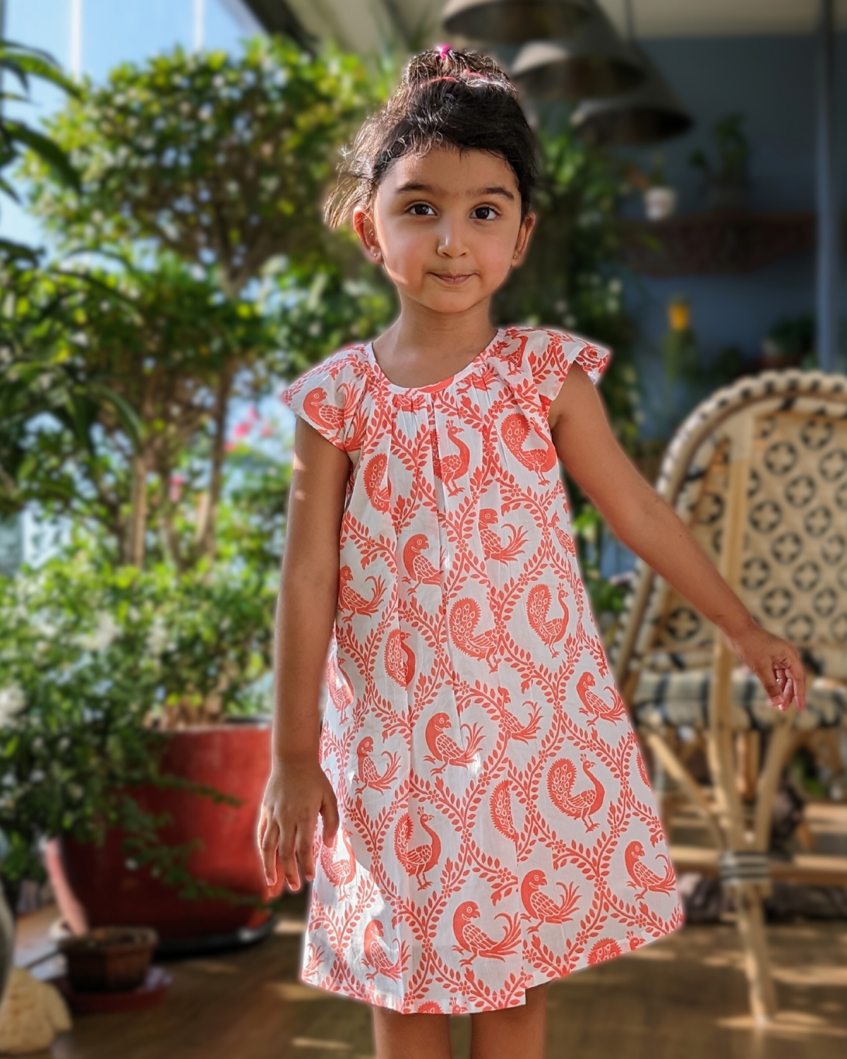 Cotton Malmal Dress | Pyaare Panchhi, Pink | 0-12Y