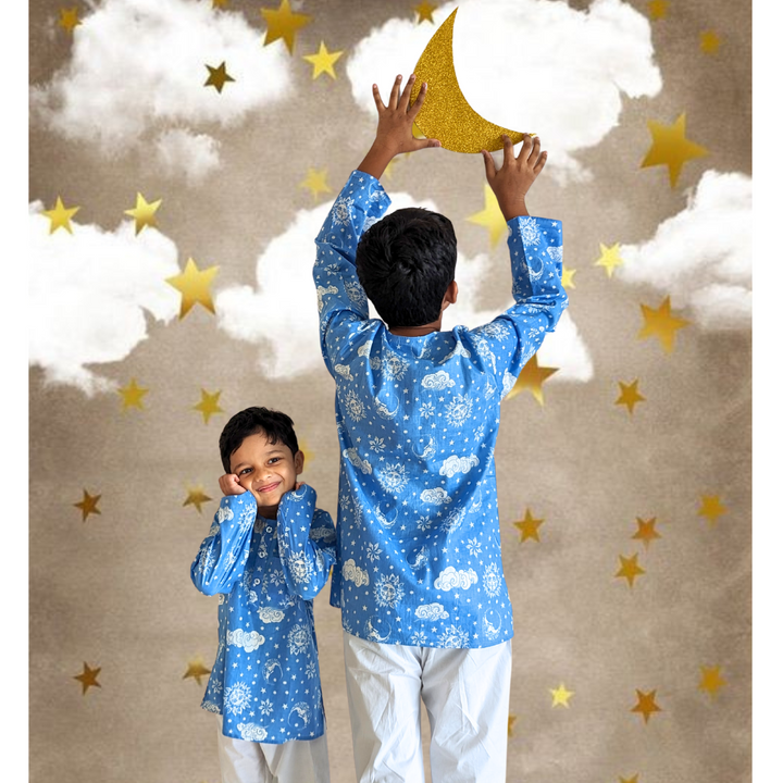Cotton Night Suit for Kids | Nayantaara Powder Blue
