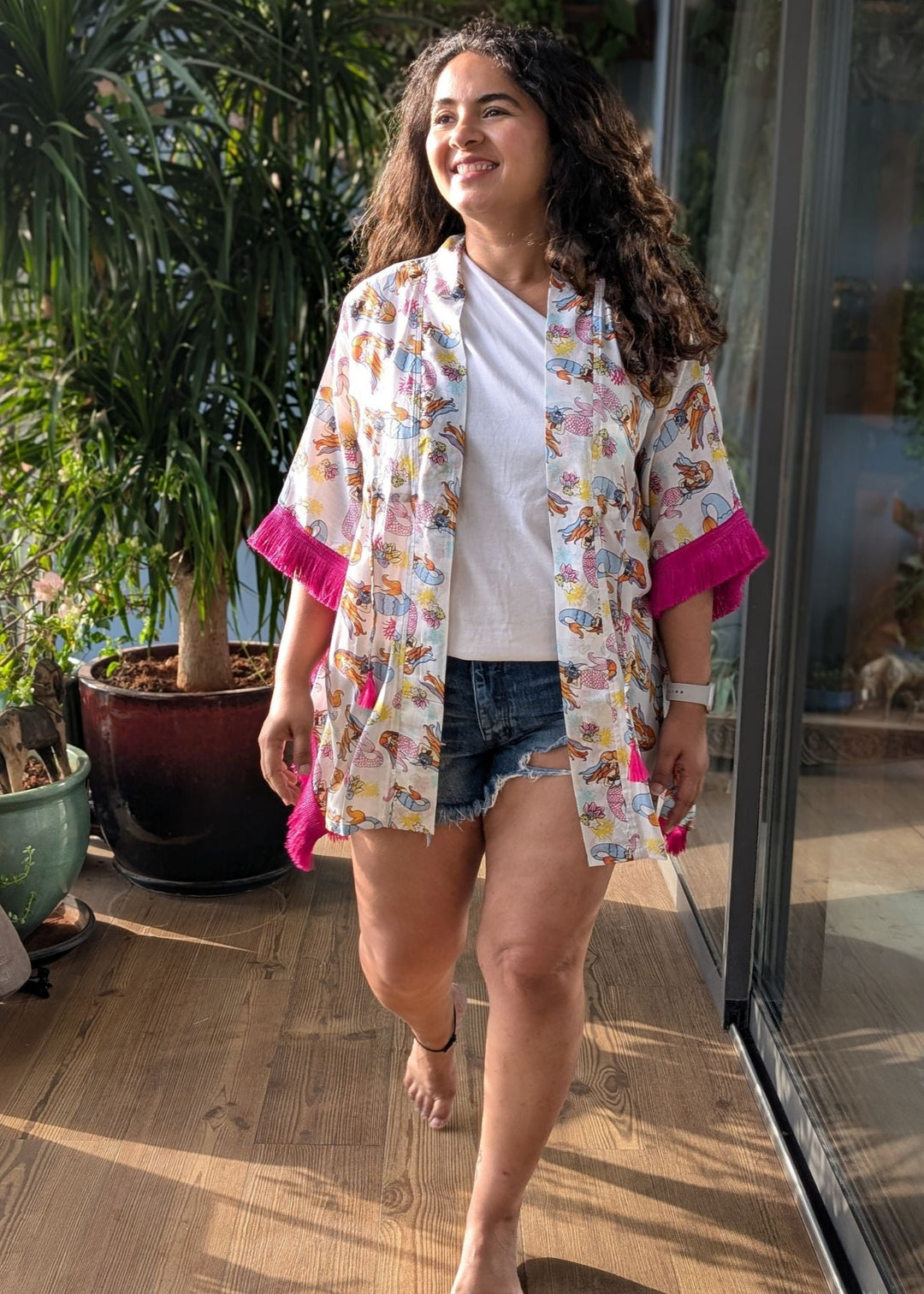 Jacket Printed Shrug Design Floral Print Shrug With Front-Open