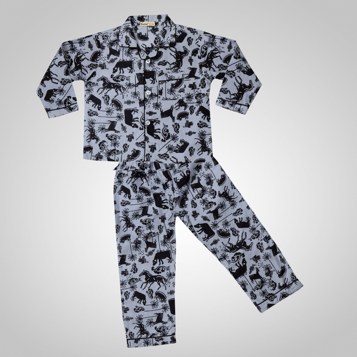 Cotton Night Suit for Kids | Farm Animals