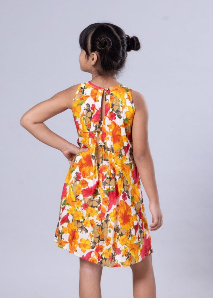 A-line floral dress | Hibiscus