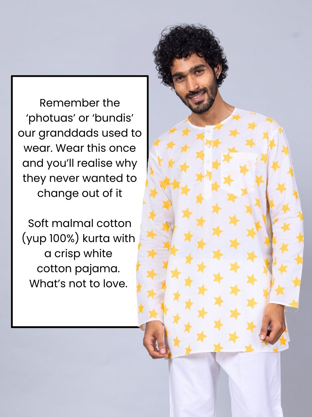 Stars print men’s cotton night suit – cotton starry nightwear